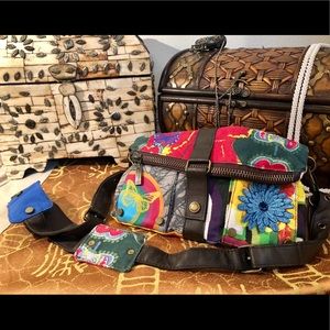 NWOT Desigual handmade&painted Folding purse